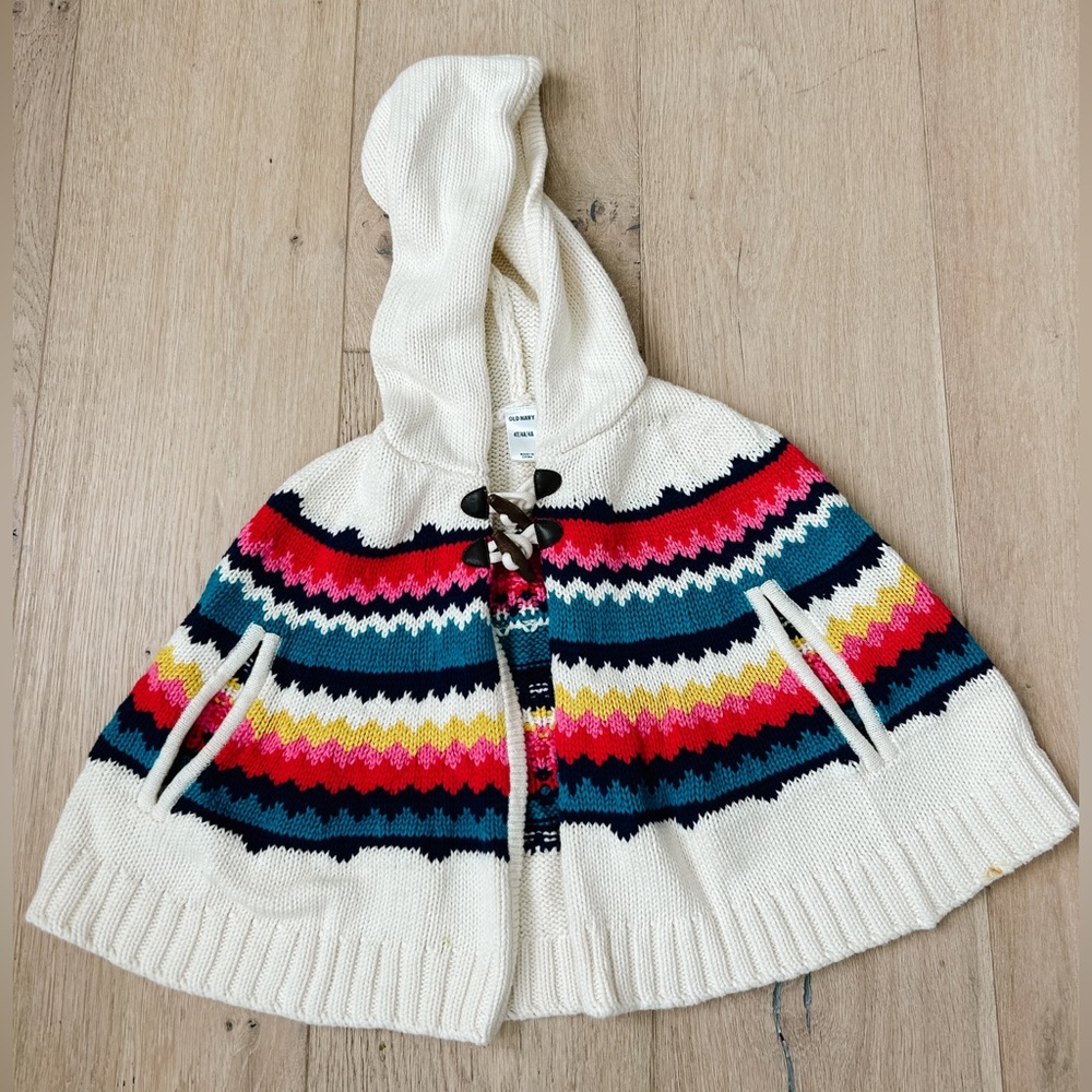 Knit poncho style jacket